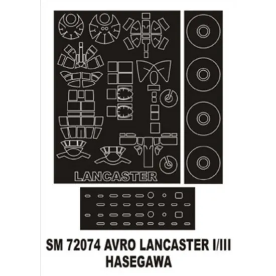 Montex Sm72074 1/72 Painting Mask For Lancaster Mk I/Iii Outside For Hasegawa Kits
