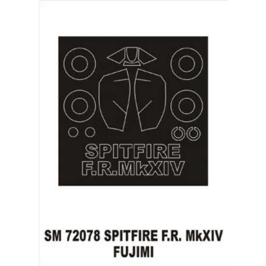 Montex Sm72078 1/72 Painting Mask For Spitfire F.r. Mk Xiv Outside For Fujimi Kits