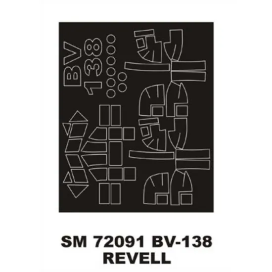 Montex Sm72091 1/72 Painting Mask For Bv-138 Outside For Revell Kits