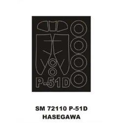 Montex Sm72110 1/72 Painting Mask For P-51d Mustang Outside For Hasegawa Kits