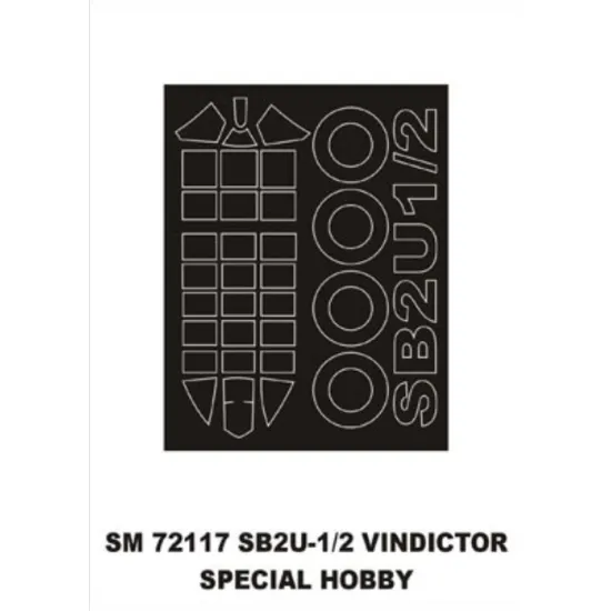Montex Sm72117 1/72 Painting Mask For Sb2u-1/2 Vidicator Outside For Special Hobby Kits