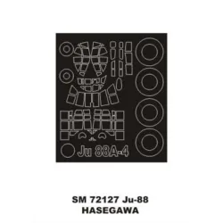 Montex Sm72127 1/72 Painting Mask For Ju 88a-4 Outside For Hasegawa Kits