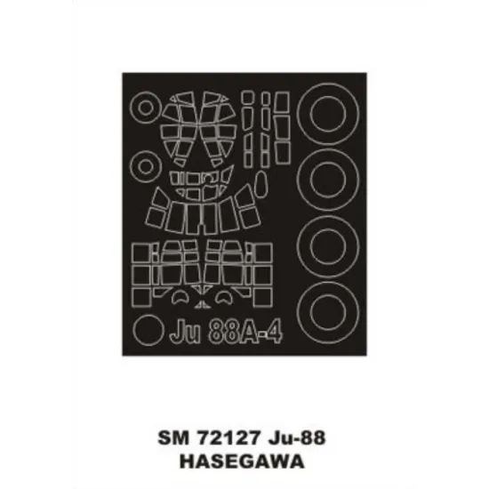 Montex Sm72127 1/72 Painting Mask For Ju 88a-4 Outside For Hasegawa Kits