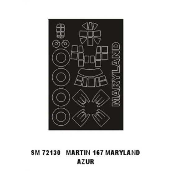 Montex Sm72130 1/72 Painting Mask For Martin 167 Maryland Outside For Azur Kits