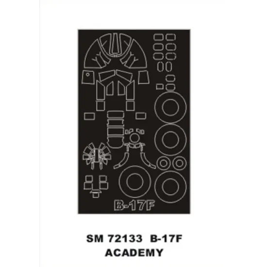 Montex Sm72133 1/72 Painting Mask For B-17f Outside For Academy Kits