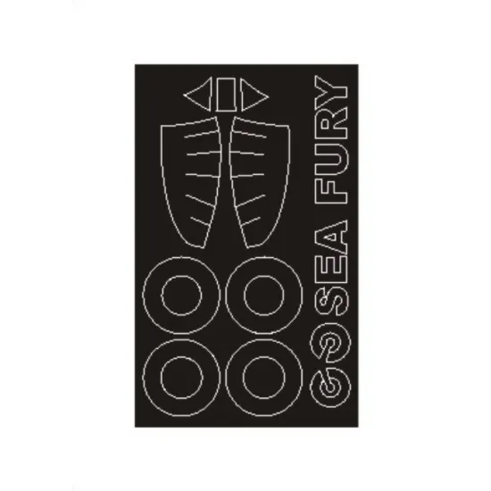 Montex Sm72151 1/72 Painting Mask For Hawker Sea Fury Fb11 Outside For Trumpeter Kits