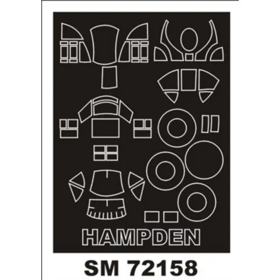 Montex Sm72158 1/72 Painting Mask For Hp Hampden Outside For Valom Kits