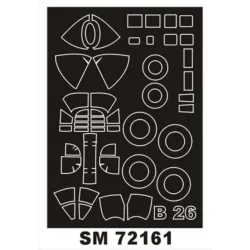 Montex Sm72161 1/72 Painting Mask For B-26b Marauder Outside For Valom Kits