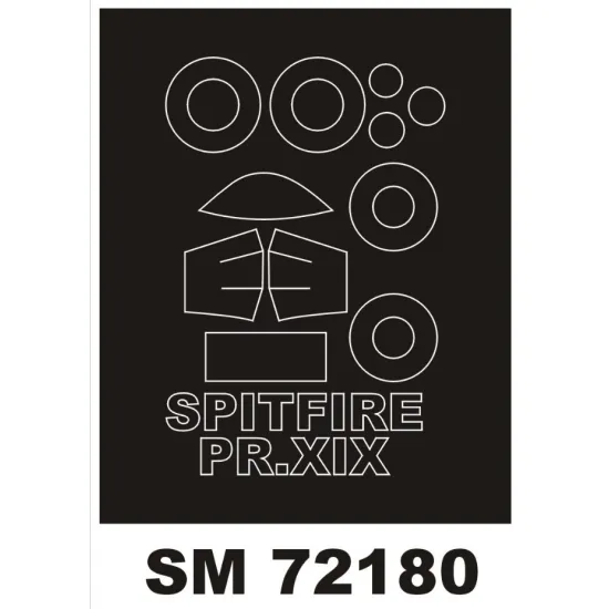 Montex Sm72180 1/72 Painting Mask For Spitfire Prxix Outside For Airfix Kits