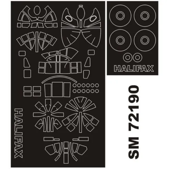 Montex Sm72190 1/72 Painting Mask For Hp Halifax Outside Fot Revell Kits