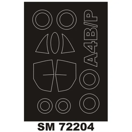 Montex Sm72204 1/72 Painting Mask For A-4b Skyhawk Outside For Airfix Kits