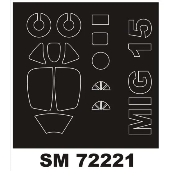 Montex Sm72221 1/72 Painting Mask For Mig-15 Outside For Eduard Kits