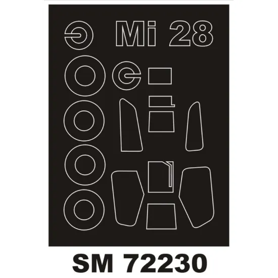 Montex Sm72230 1/72 Painting Mask For Mi-28 Outside For Zvezda Kits