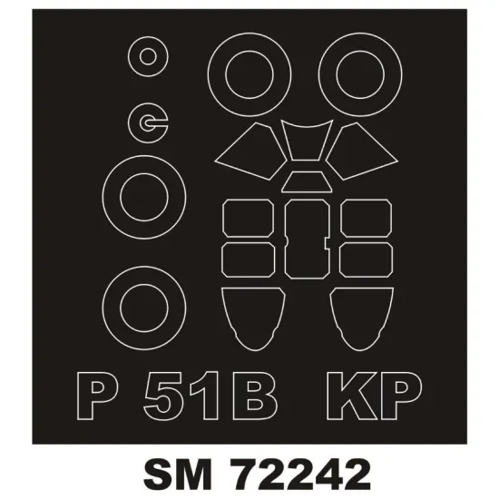 Montex Sm72242 1/72 Painting Mask For P-51b Mustang Outside For Kp Kits