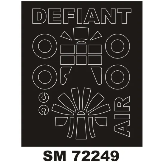 Montex Sm72249 1/72 Painting Mask For Defiant Outside For Airfix Kits