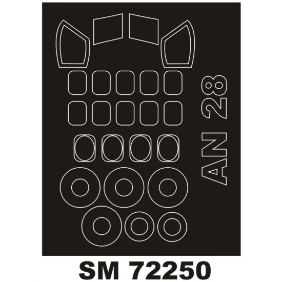 Montex Sm72250 1/72 Painting Mask For An-28 Outside For Aeroplast Kits
