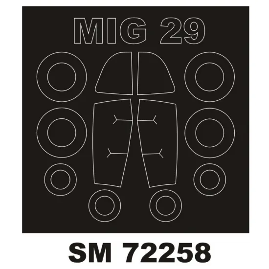 Montex Sm72258 1/72 Painting Mask For Mig-29a Outside For Trumpeter Kits