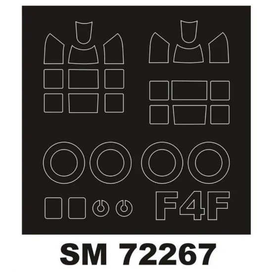Montex Sm72267 1/72 Painting Mask For F4f-4 Wildcat Outside For Airfix Kits