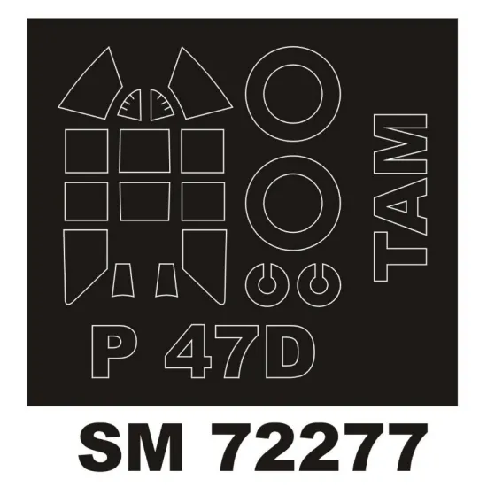 Montex Sm72277 1/72 Painting Mask For P-47 Razorback Outside For Tamiya Kits