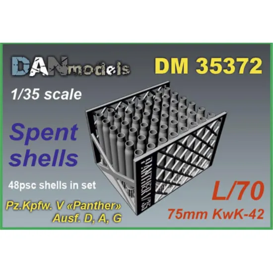 Dan Models 35372 1/35 75mm Spent Shell Casings Set Of 48 Casings For Panther Pz Iv/70 A V 3d Printed