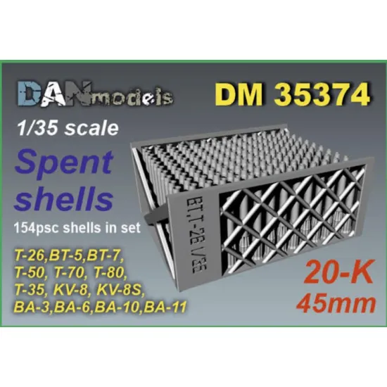 Dan Models 35374 1/35 45 Mm Spent Cartridges 154 Cartridges Included 20k T26 Bt5 Bt7 T50 T70 T80 T35 Kv8 Kv8s Ba3 Ba6 Ba10 Ba11 3d Printing