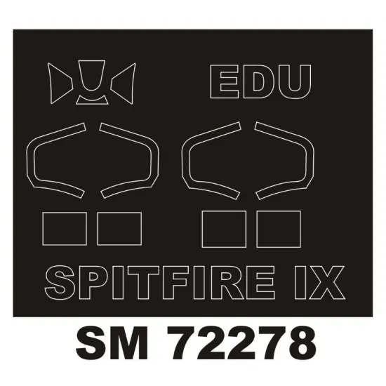 Montex Sm72278 1/72 Painting Mask For Spitfire Ix Outside For Eduard Kits