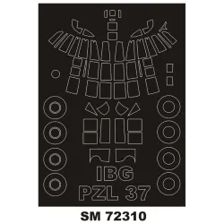 Montex Sm72310 1/72 Painting Mask For Pzl P-37 Los Outside For Ibg Kits