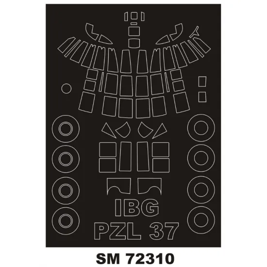 Montex Sm72310 1/72 Painting Mask For Pzl P-37 Los Outside For Ibg Kits