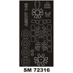 Montex Sm72316 1/72 Painting Mask For Amiot 143 Outside For Heller Kits