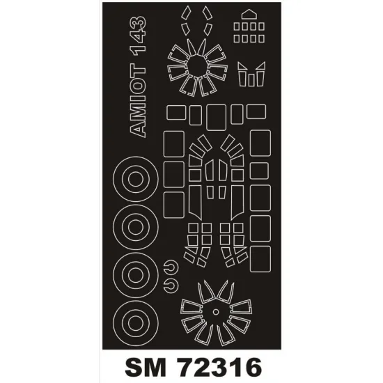 Montex Sm72316 1/72 Painting Mask For Amiot 143 Outside For Heller Kits