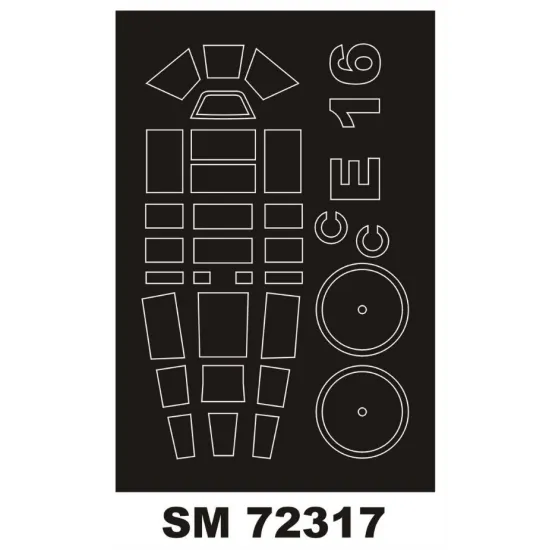 Montex Sm72317 1/72 Painting Mask For E-16a1 Outside For Fujimi Kits