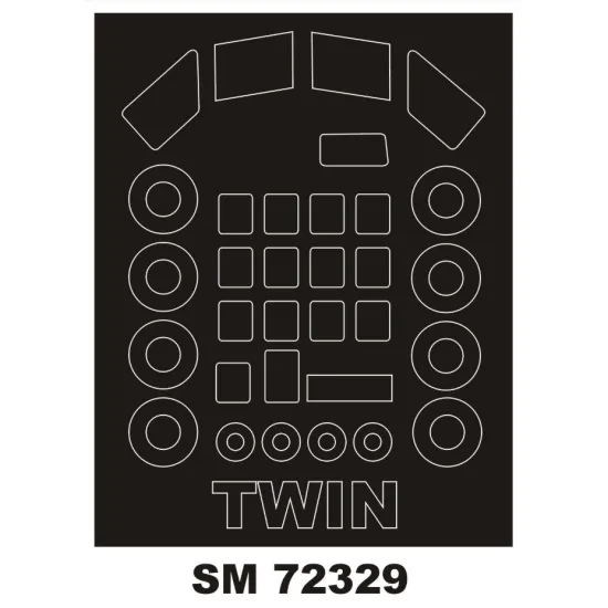 Montex Sm72329 1/72 Painting Mask For Twin Pioneer Outside For Valom Kits