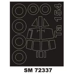 Montex Sm72337 1/72 Painting Mask For Ta-154 Outside For Hasegawa Kits