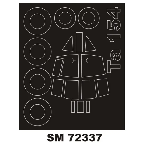 Montex Sm72337 1/72 Painting Mask For Ta-154 Outside For Hasegawa Kits