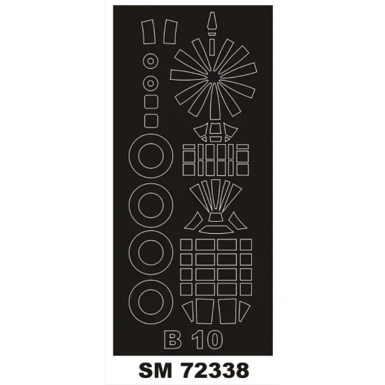 Montex Sm72338 1/72 Painting Mask For Martin B-10 Outside For Azur Kits