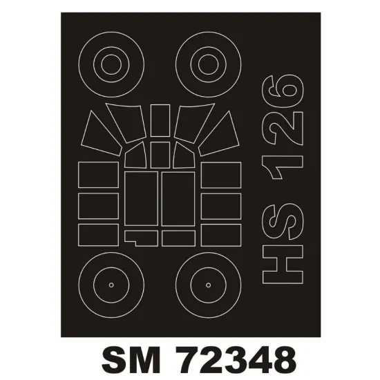 Montex Sm72348 1/72 Painting Mask For Hs 126 Outside For Sabrekits Kits