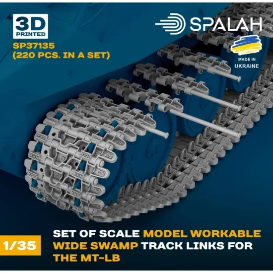 Spalah 37135 1/35 Set Of Scale Model Workable Wide Swamp Track Links For The Mt Lb 220 Pcs 3d Printed/Resin