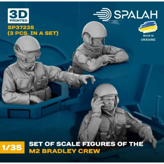 Spalah 37235 1/35 Set Of Figures M2 Bradley Crew 3 Pcs 3d Printed/Resin