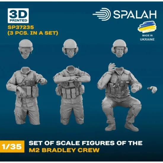 Spalah 37235 1/35 Set Of Figures M2 Bradley Crew 3 Pcs 3d Printed/Resin