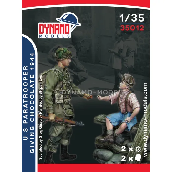 Dynamo Models 35012 1/35 Us Paratrooper And Child Chocolate Time 3d Print Resin Kit