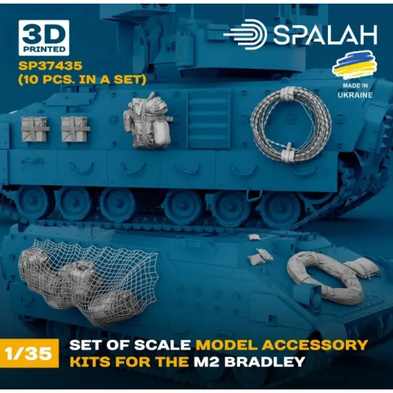 Spalah 37435 1/35 Set Of Scale Models Accessory Kits For The M2 Bradley 10 Pcs 3d Printed/Resin