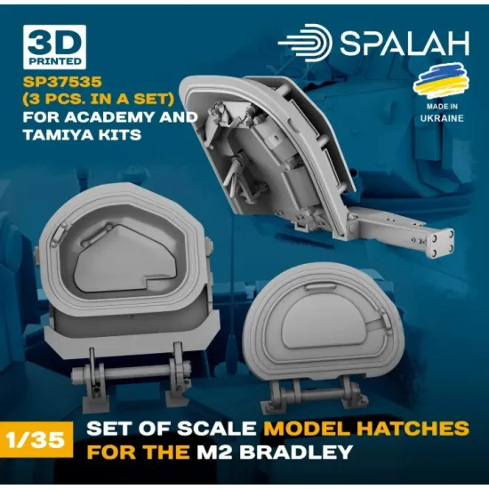 Spalah 37535 1/35 Set Of Scale Models Hatches M2 Bradley For Academy And Tamiya Kits 3 Pcs 3d Printed/Resin