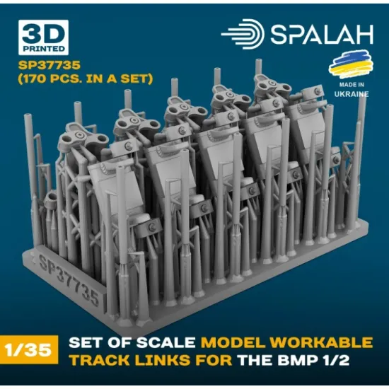Spalah 37735 1/35 Set Of Scale Model Workable Track Kinks For The Bmp 1/2 170 Pcs 3d Printed/Resin