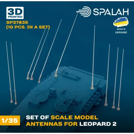Spalah 37835 1/35 Set Of Scale Model Antennas For Leopard 2 10 Pcs 3d Printed/Resin