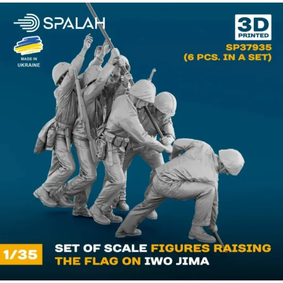 Spalah 37935 1/35 Set Of Figures Raising The Flag On Iwo Jima 6 Pcs 3d Printed/Resin