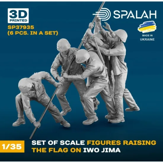 Spalah 37935 1/35 Set Of Figures Raising The Flag On Iwo Jima 6 Pcs 3d Printed/Resin