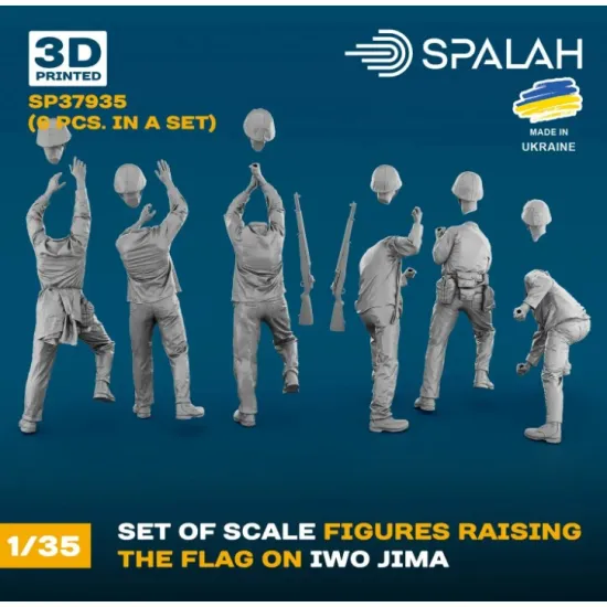 Spalah 37935 1/35 Set Of Figures Raising The Flag On Iwo Jima 6 Pcs 3d Printed/Resin