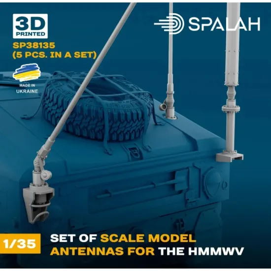 Spalah 38135 1/35 Set Of Scale Model Antennas For The Hmmwv 5 Pcs 3d Printed/Resin