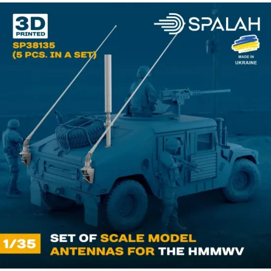 Spalah 38135 1/35 Set Of Scale Model Antennas For The Hmmwv 5 Pcs 3d Printed/Resin