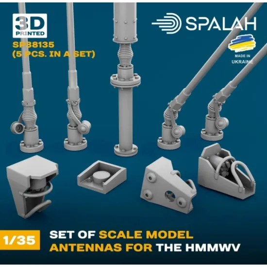 Spalah 38135 1/35 Set Of Scale Model Antennas For The Hmmwv 5 Pcs 3d Printed/Resin